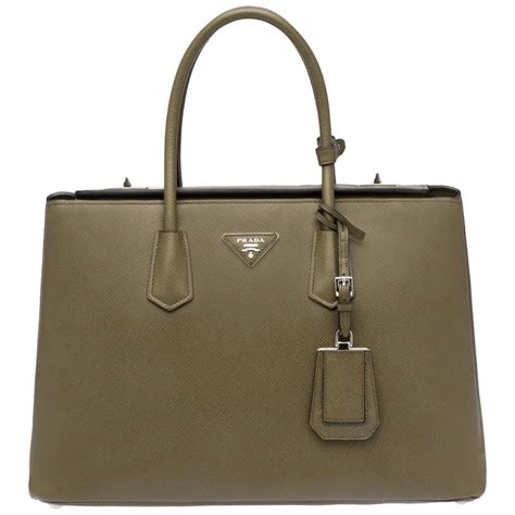 prada saffiano leather tote military green|Prada saffiano cuir leather tote.